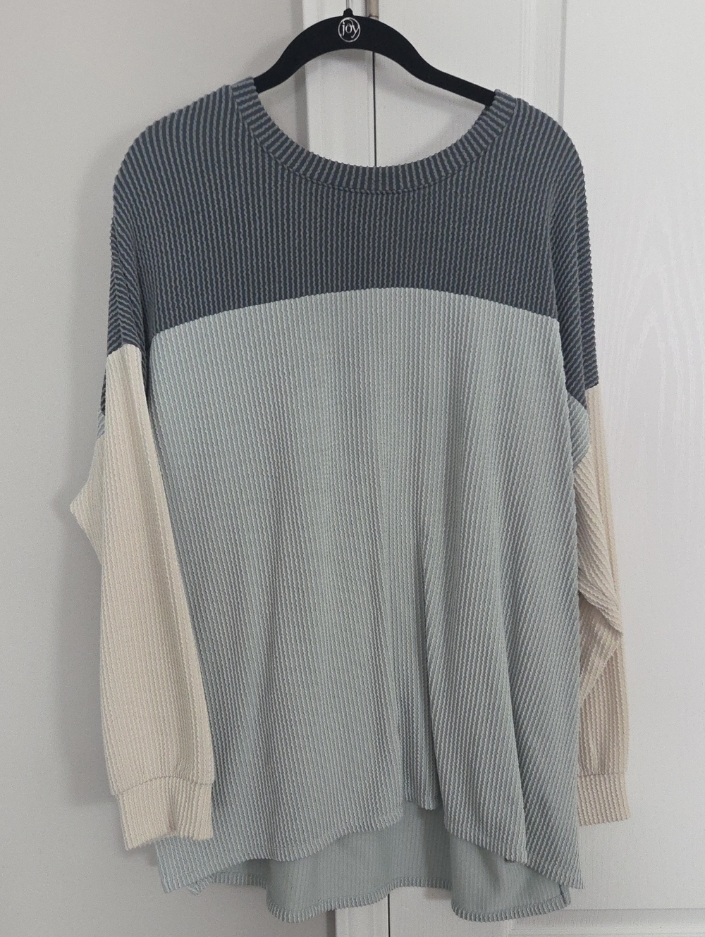 Maurices Colorblock Lightweight Knit Sweater - Blue And Cream